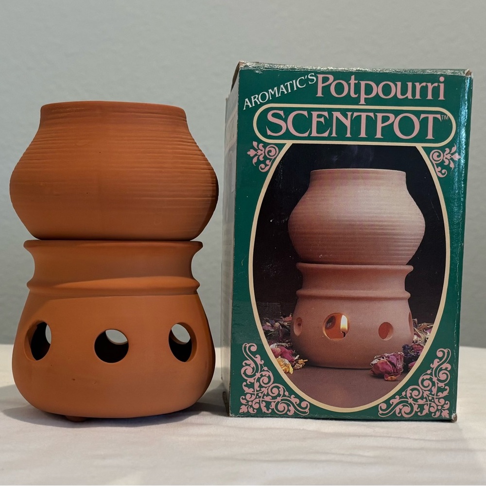 VTG 1985 Aromatics Scentpot Terracotta Potpourri Holder & Warmer